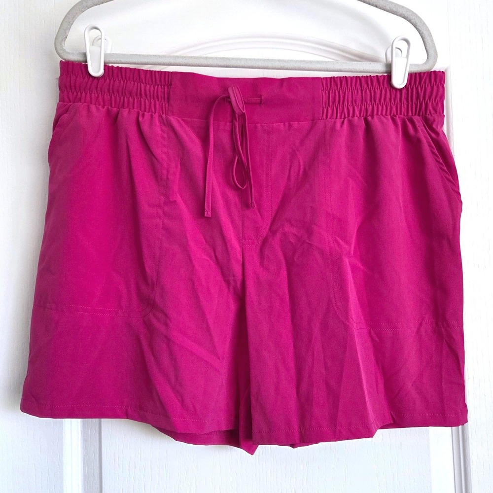 Croft & Barrow Magenta Pink Drawstring Elastic Waist Shorts Large